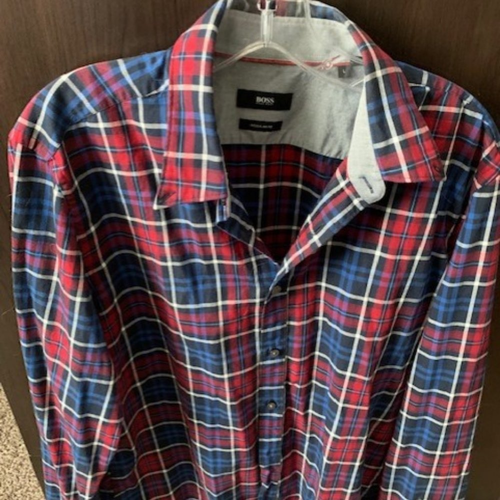 Hugo Boss Plaid long-sleeve button up